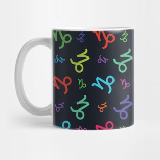 Pattern Capricorn Zodiac Sign Horoscope Astrology Symbol Navy Blue Mug